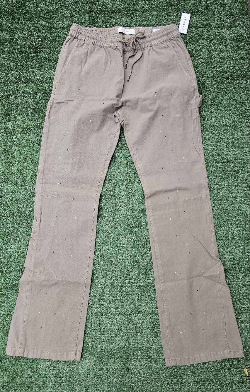 PacSun Men’s Taupe Carpenter Pants with Paint-Splatter Detail